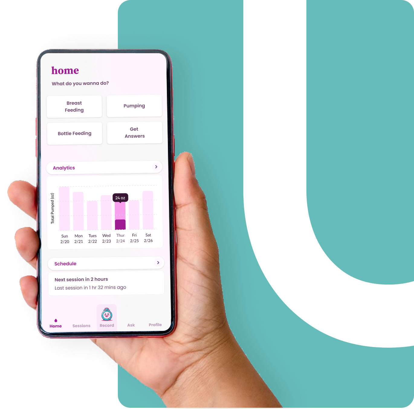 Lilu  MilkSense Lactation Tracking App